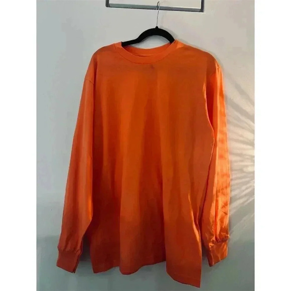 Supreme Other - Supreme Men's Orange Long Sleeve T-Shirt Size L Crew Neck